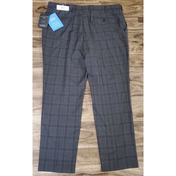 NWT $150 Shaquille O'Neal XLG Mens Grey Plaid Suit Pants 50x32 46x30 44x32 48x30 - Picture 6 of 9